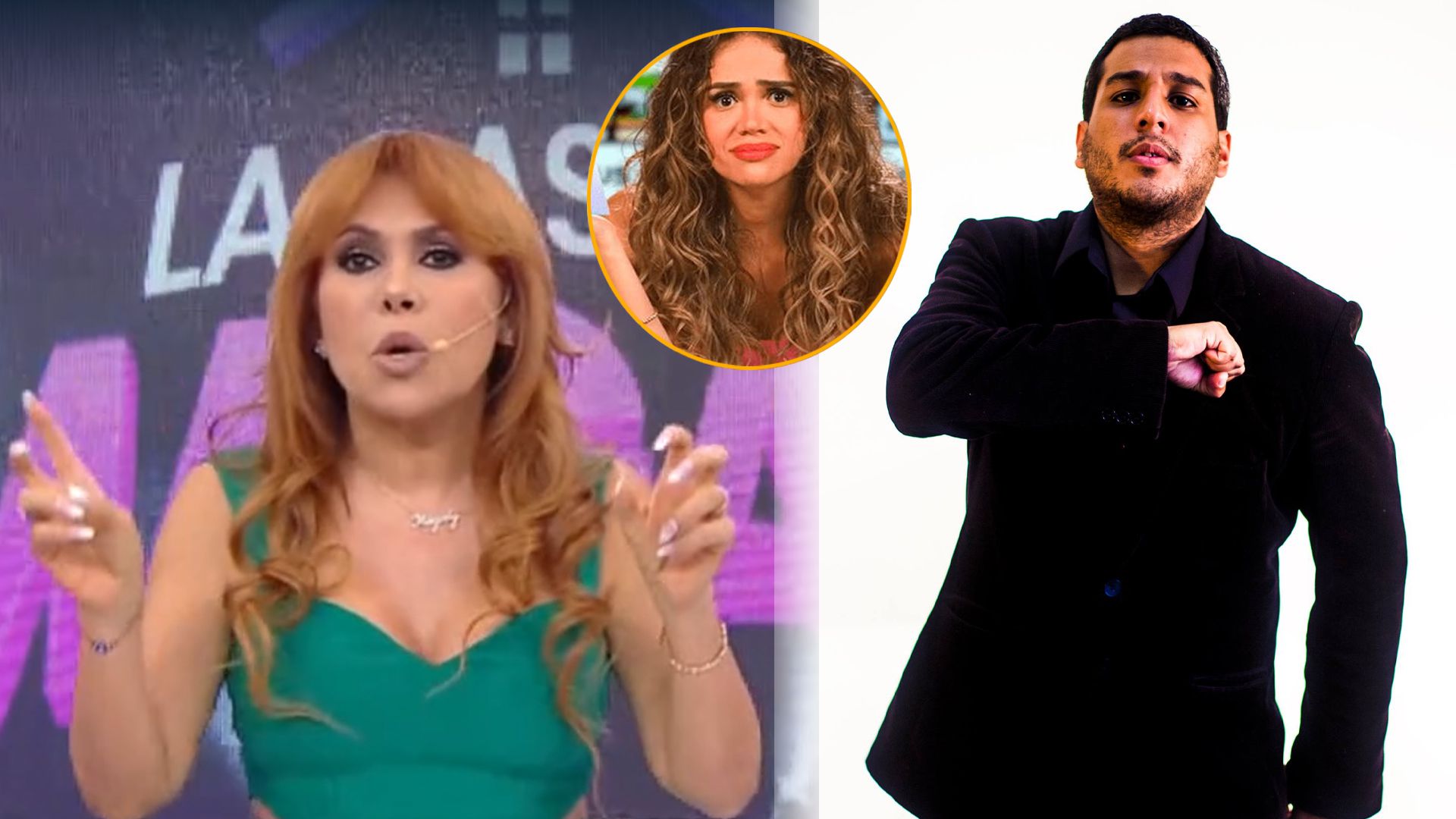 Magaly Medina hace curioso comentario de Mayra Goñi y de la reciente amistad con Ricardo Mendoza. (Composición: Infobae)