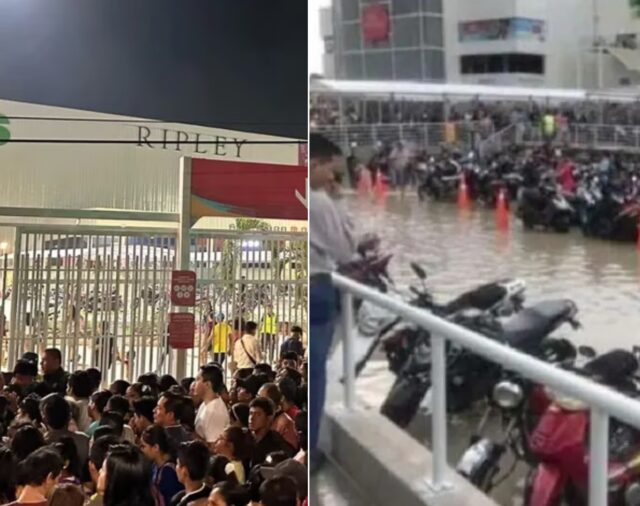 Mall de Iquitos se inundó luego de su inauguración: 20 minutos de lluvia provocó aniego en playa de estacionamiento