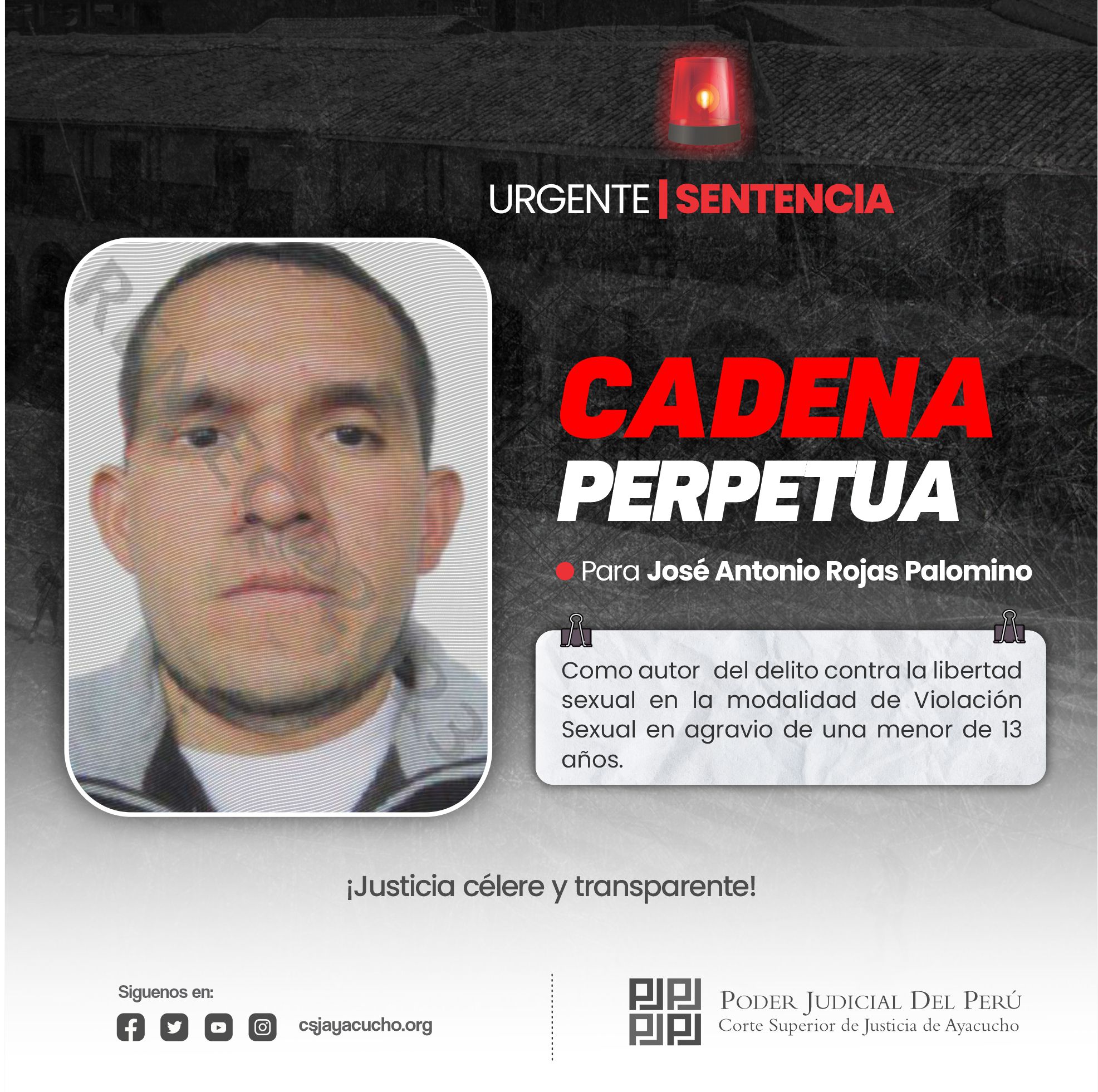 Cadena perpetua para Jose Antonio Rojas.