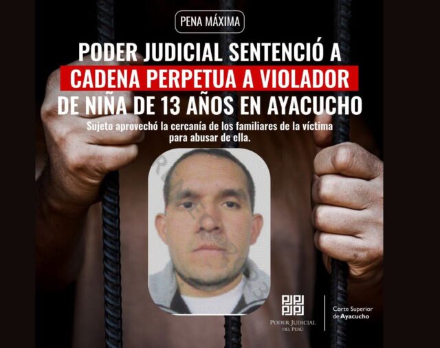Poder Judicial dicta cadena perpetua para José Antonio Rojas por violación sexual