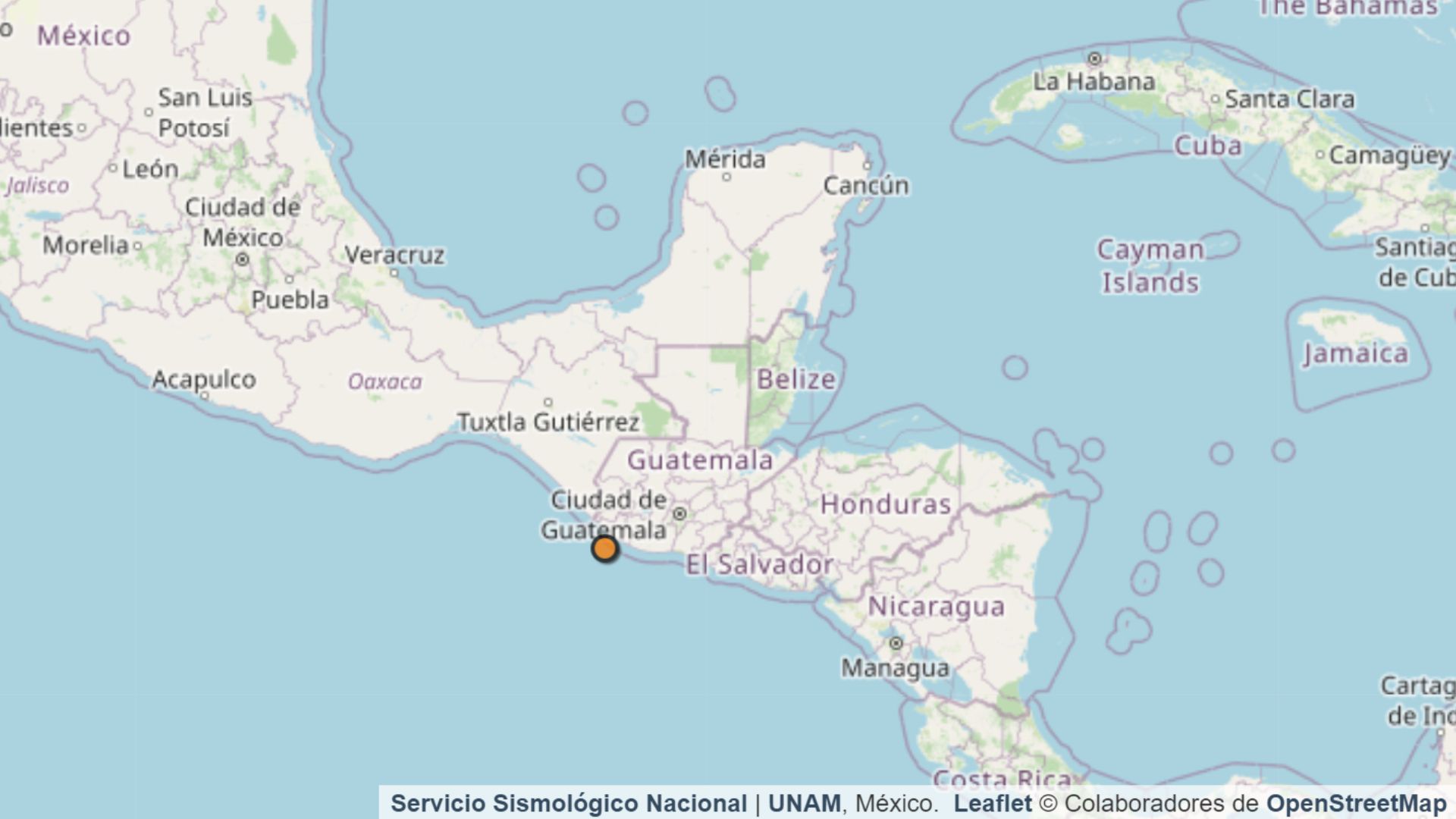 El sismo ocurrió al sur de Ciudad Hidalgo, Chiapas