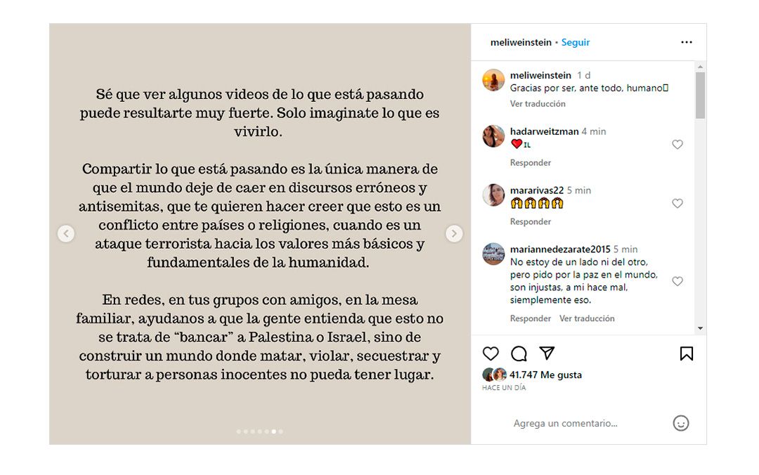 Publicación Meli Weinstein