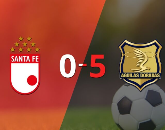 Águilas Doradas Rionegro derrotó sin complicaciones a Santa Fe con doblete de Marco Pérez