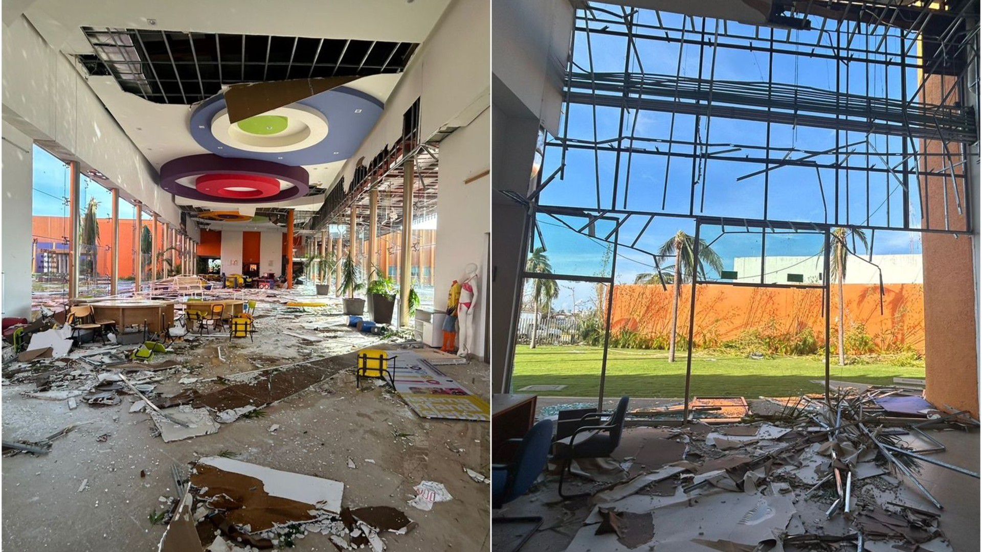 Restos del inmueble tras el paso de Otis en Acapulco