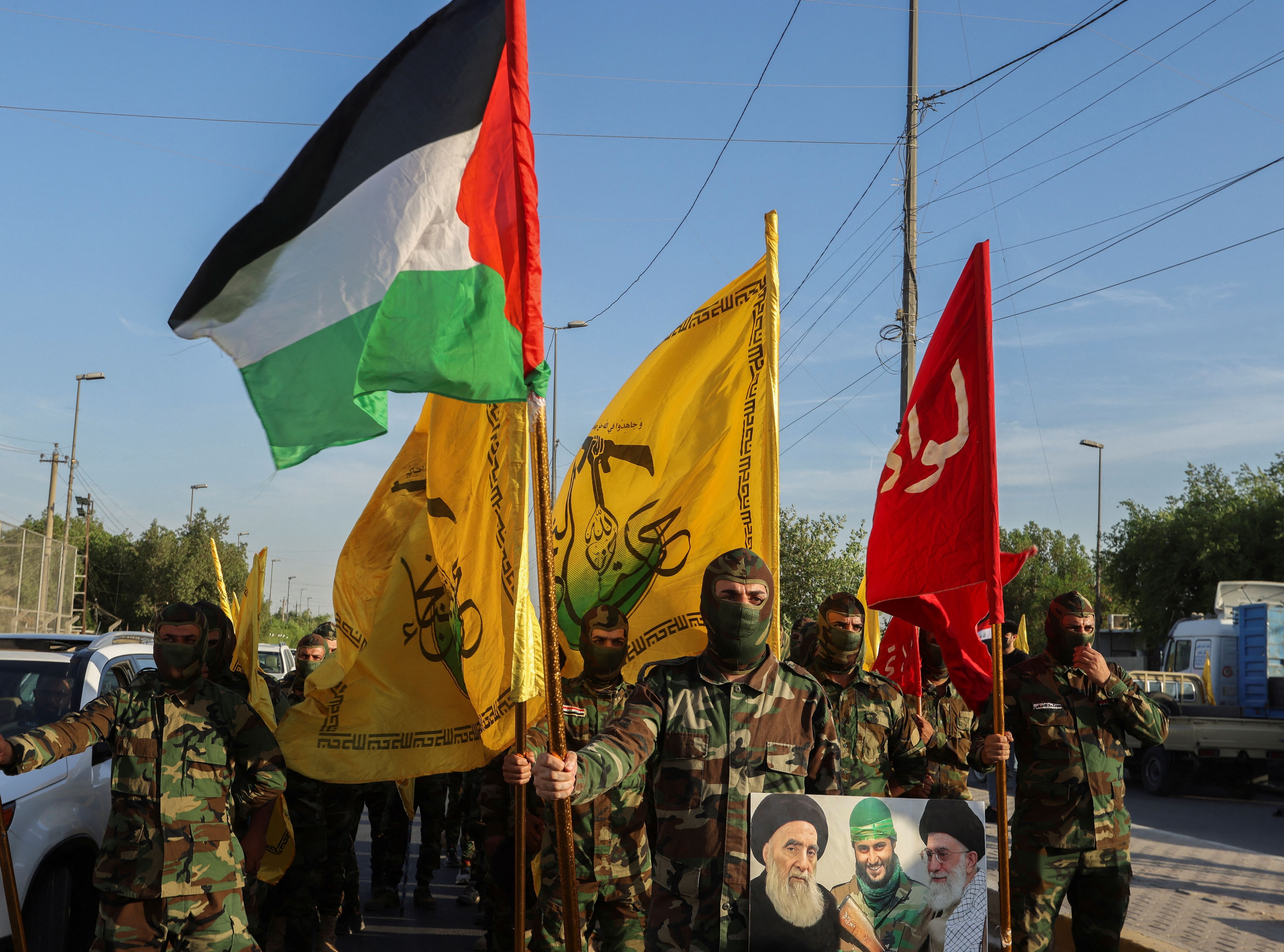 Miembros de Hezbollah se manifestaron en apoyo a Palestina y amenazan a EEUU (Reuters)