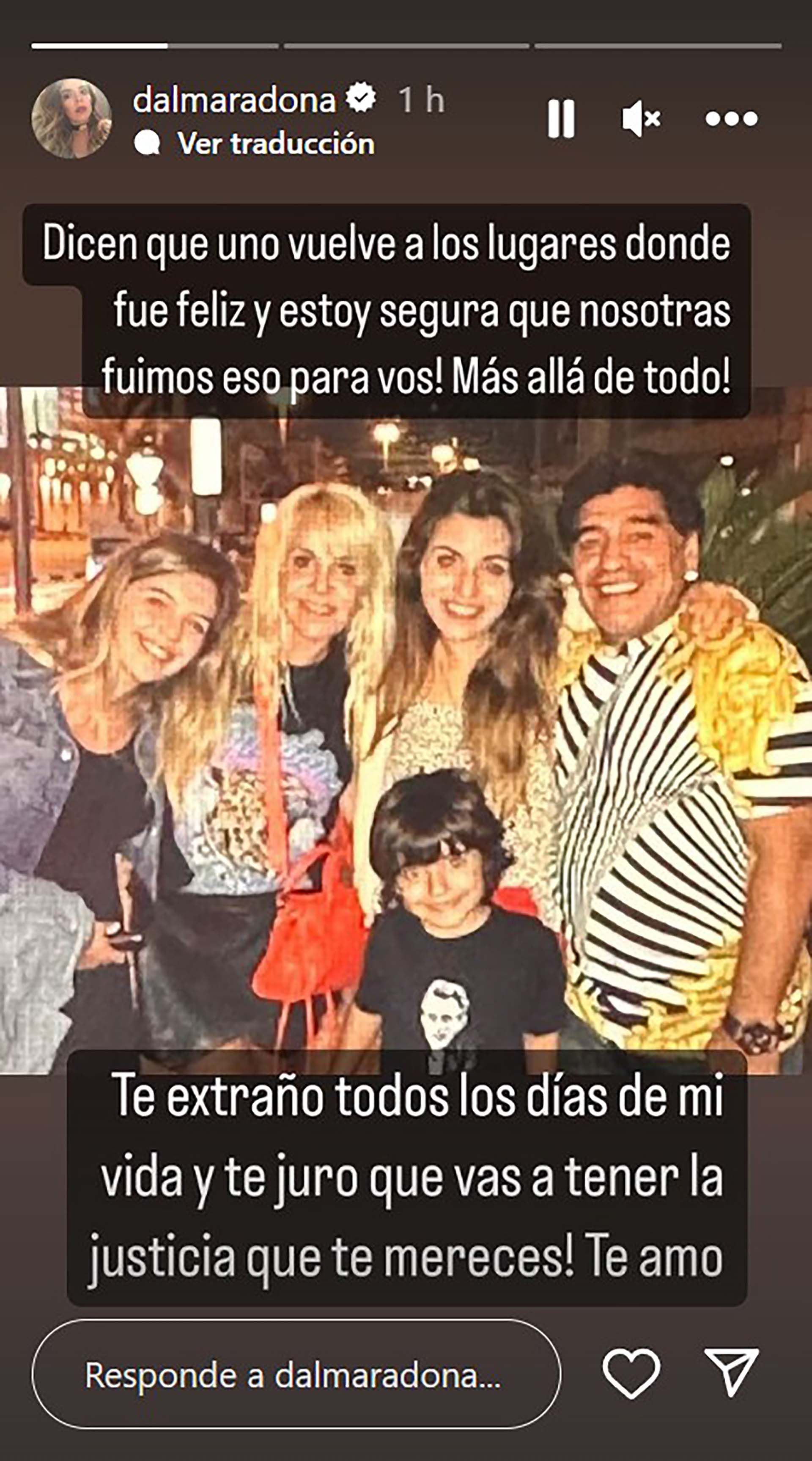 Posteo de los hijos de Maradona a 3 años de su muerte