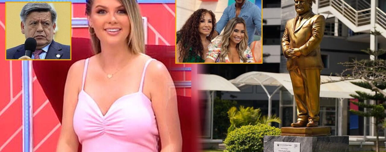 Brunella Horna se molesta por bromas a la estatua de César Acuña: “No se metan con mi suegro”