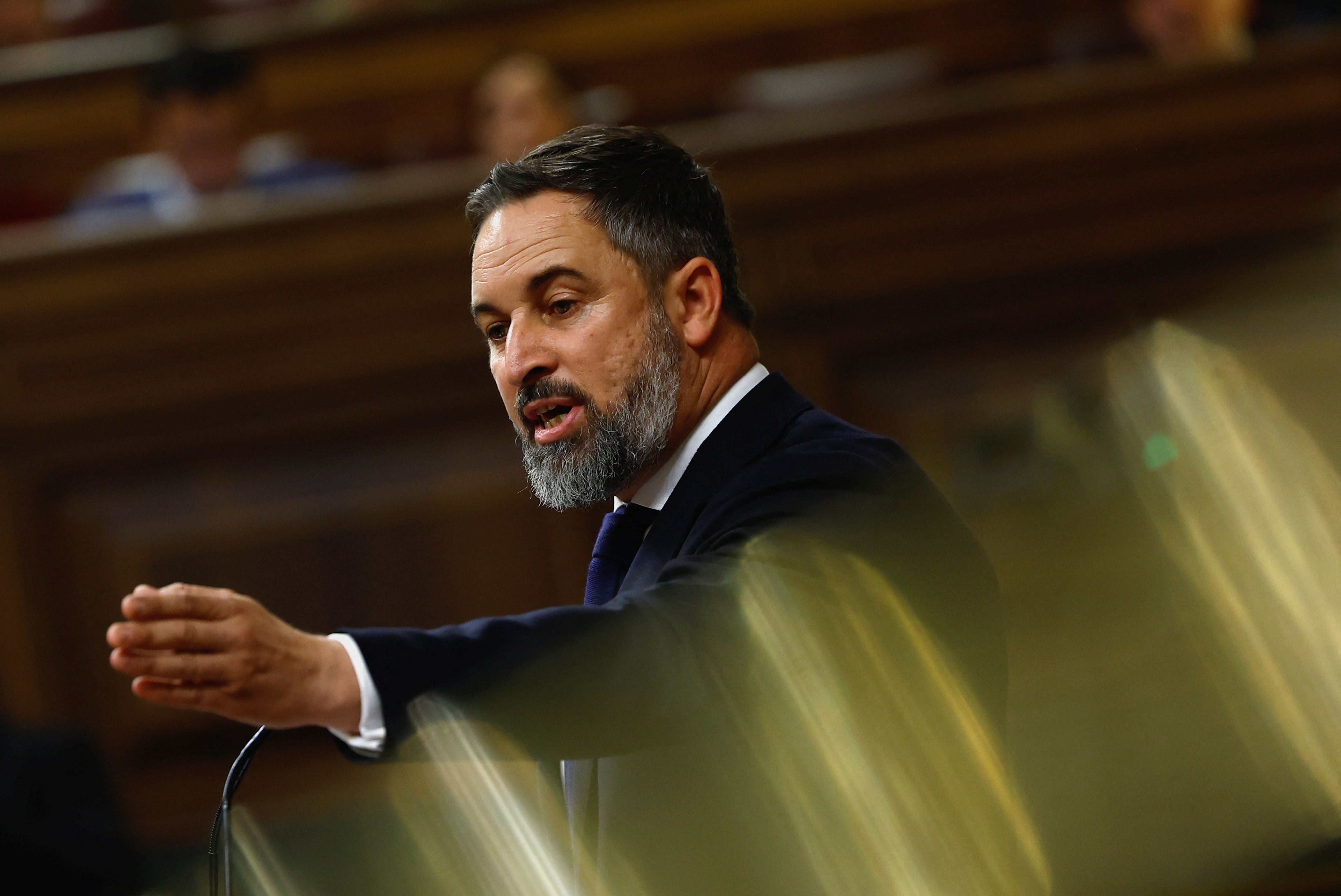 Santiago Abascal, durante su discurso en la sesión de investidura de Pedro Sánchez. REUTERS/Susana Vera