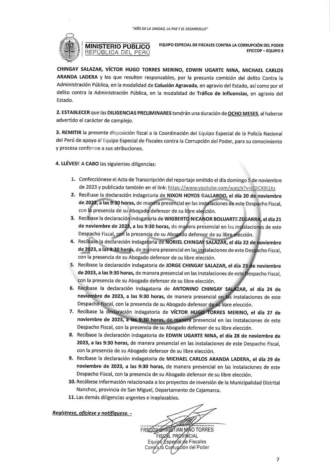 Citación al hermano de la presidenta Dina Boluarte. Fuente: RPP Noticias.