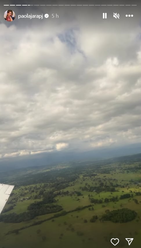 La artista Paola Jara compartió imágenes del paisaje desde su avión privado - @paolajarapj/X