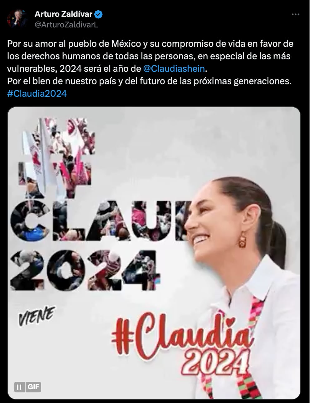 Claudia Sheinbaum-Arturo Zaldívar-Elecciones México-1 de enero