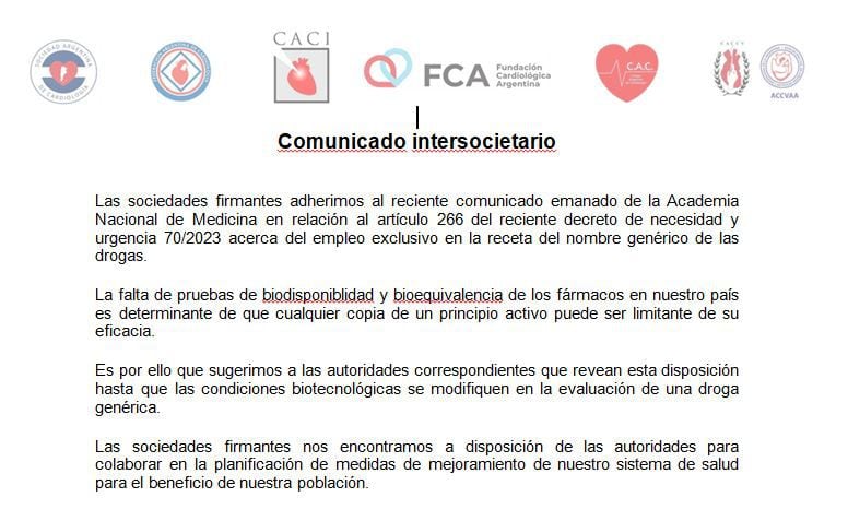 Comunicado SAC y otras