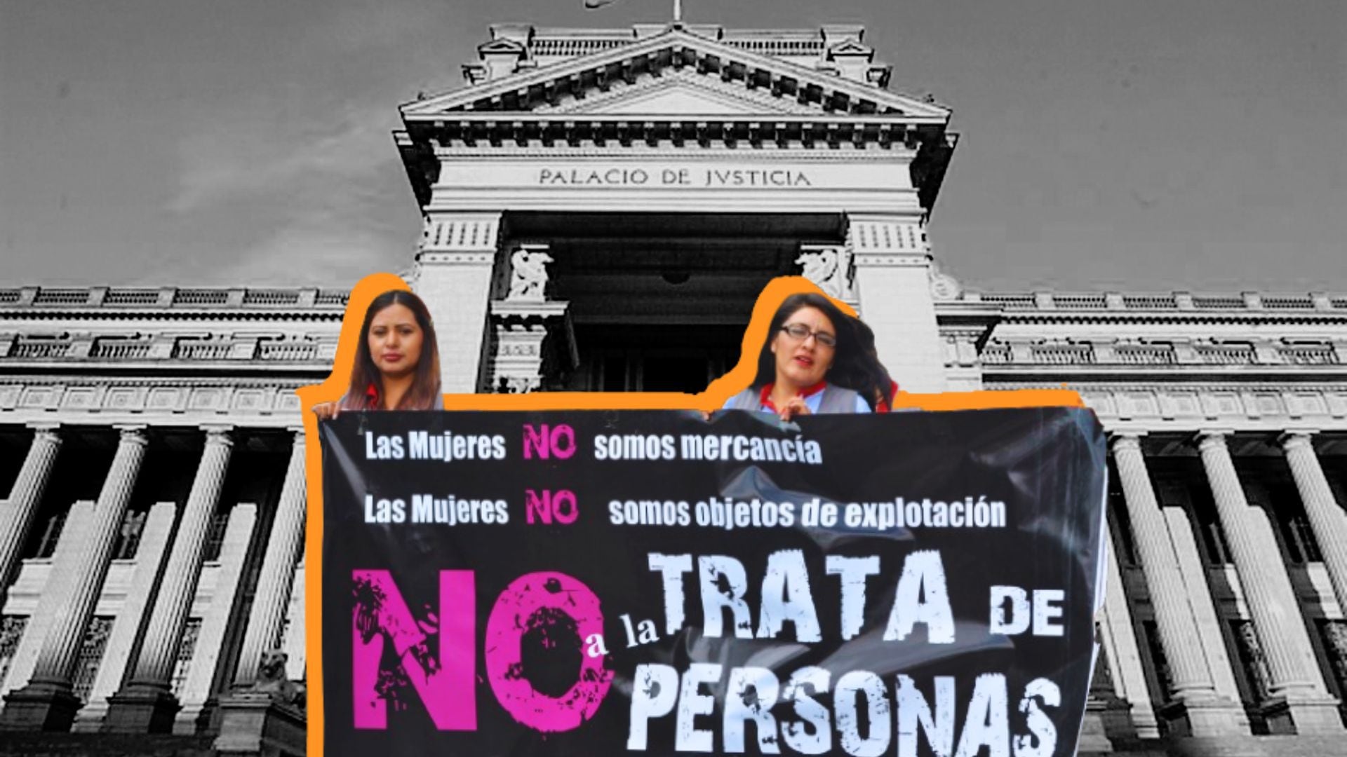 Carteles en contra de la trata de personas.