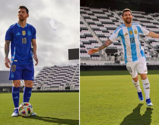 La sesión de fotos de Lionel Messi con la nueva camiseta de la selección argentina: la diferencia con la presentación de sus compañeros