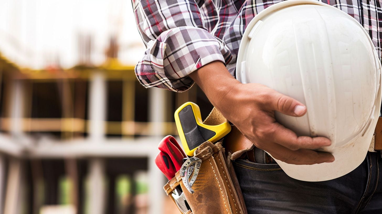 La cintura de un obrero hombre con casco y herramientas - (Imagen Ilustrativa Infobae)