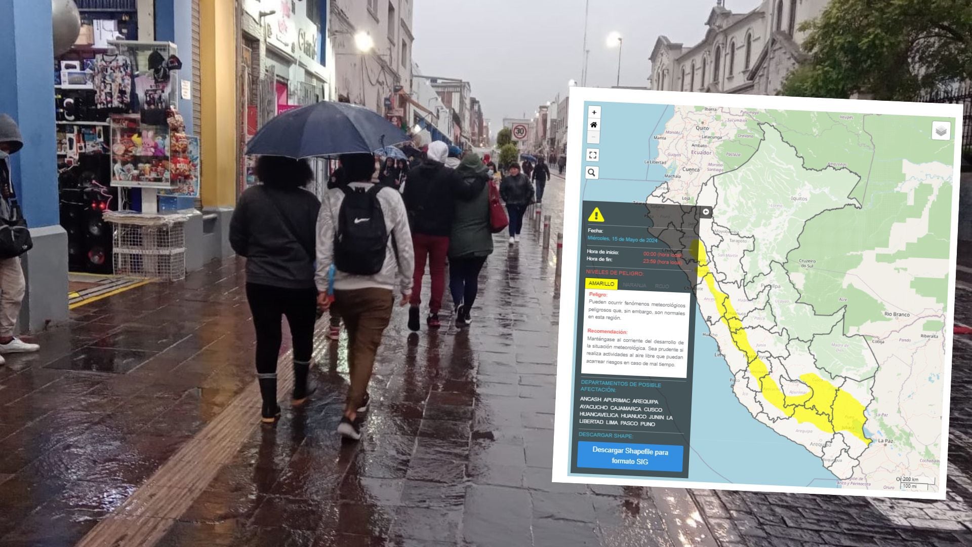 A nivel nacional se sentirán diversas precipitaciones en más de una decena de regiones del Perú, informó el Senamhi.