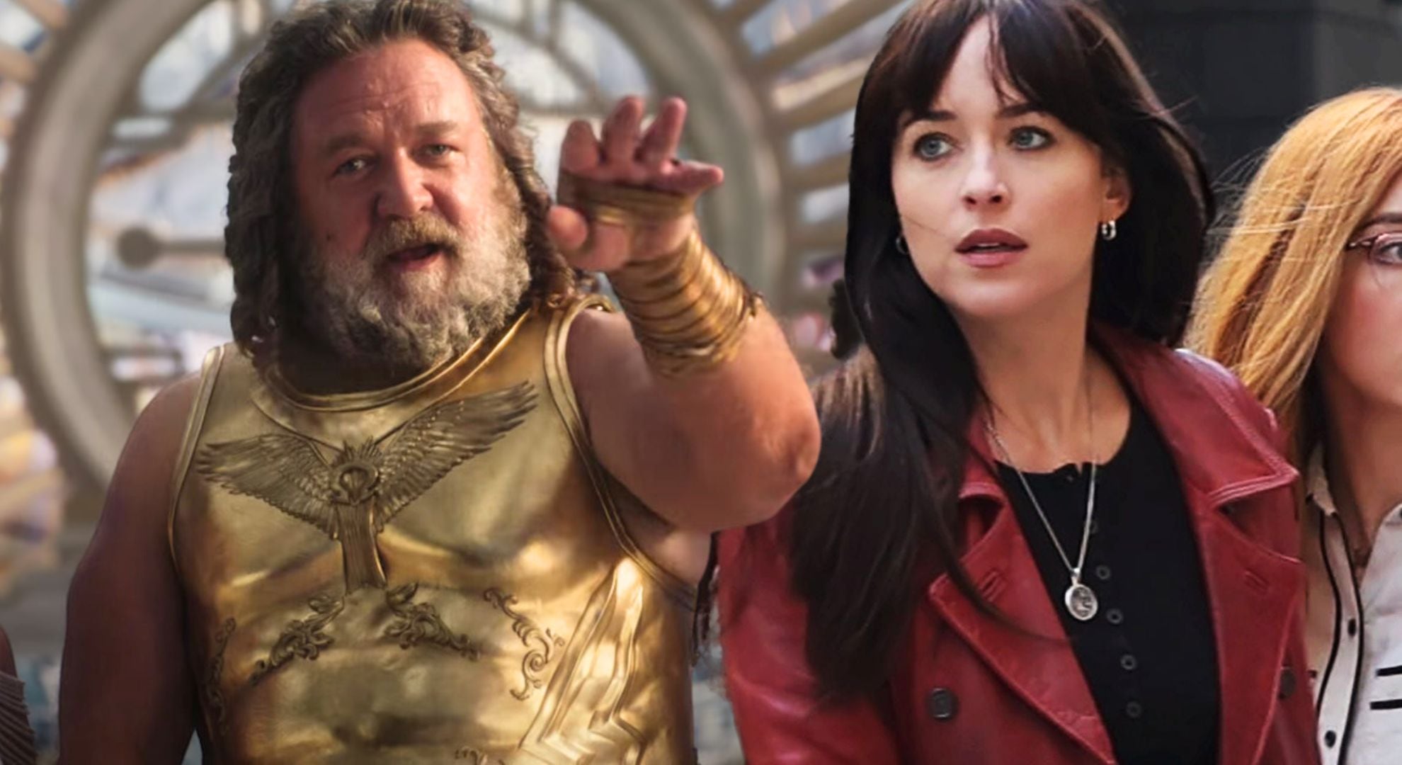 Russell Crowe criticó a Dakota Johnson
por esperar profundidad en una película de superhéroes. (Créditos: Marvel/Sony)