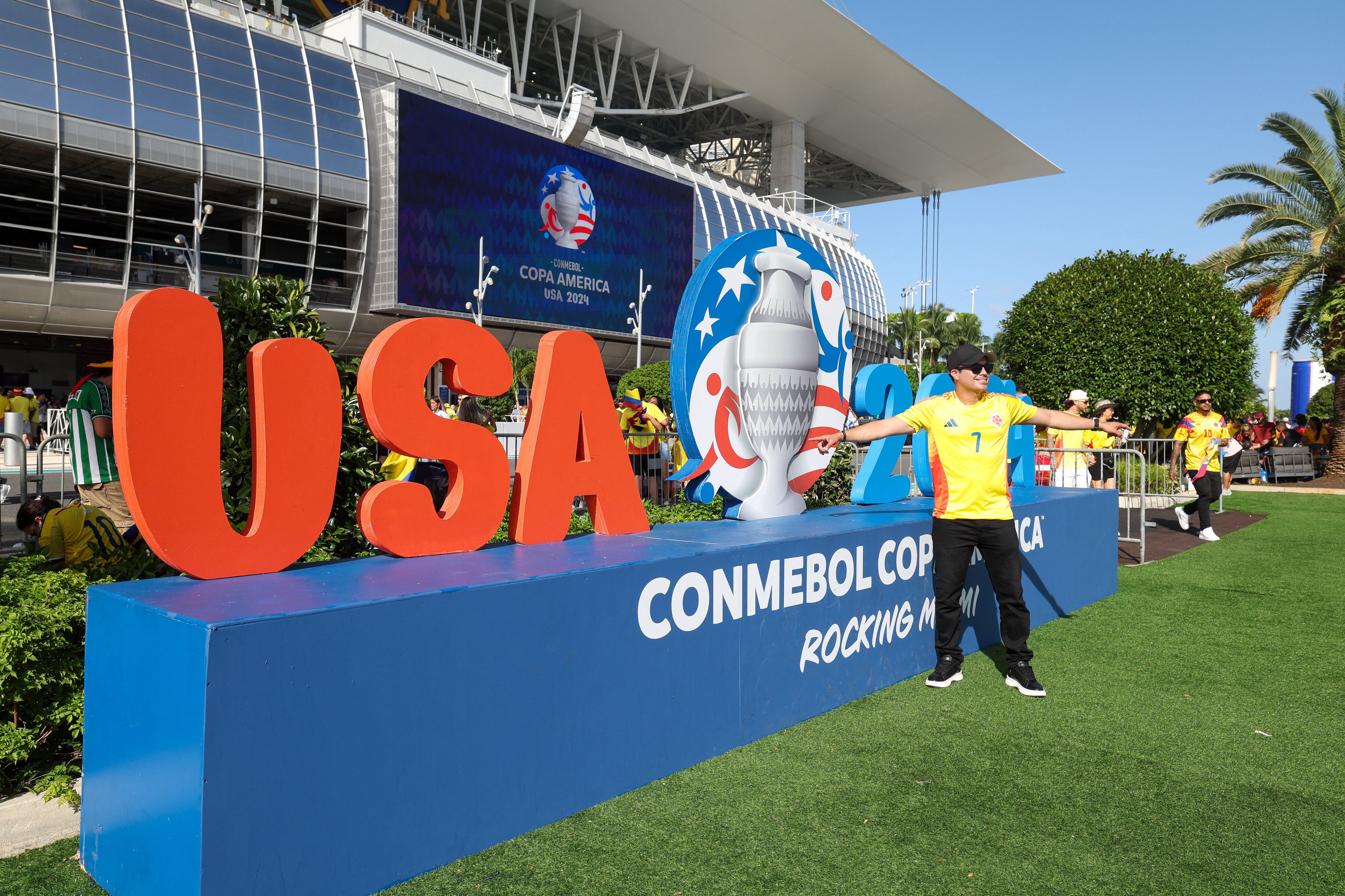 Jul 14, 2024; Miami, FL, USA; a general view of the stadium before a Copa America final match between Argentina and Colombia at Hard Rock Stadium. Mandatory Credit: Nathan Ray Seebeck-USA TODAY Sports