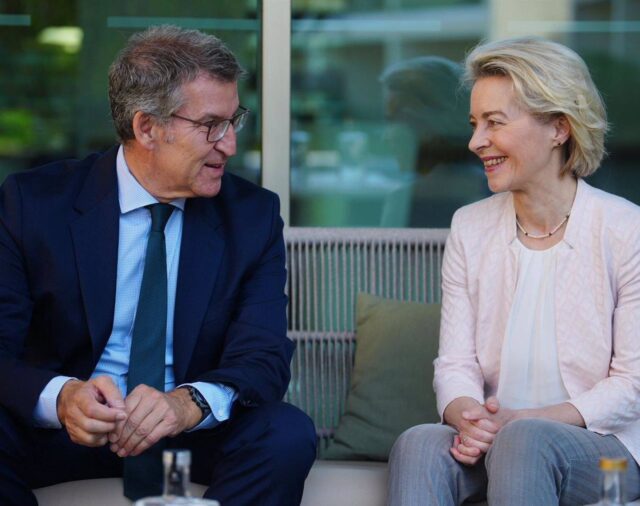 Feijóo dice a Von der Leyen que en España hay retrocesos en la lucha contra la corrupción y falta imparcialidad en el TC