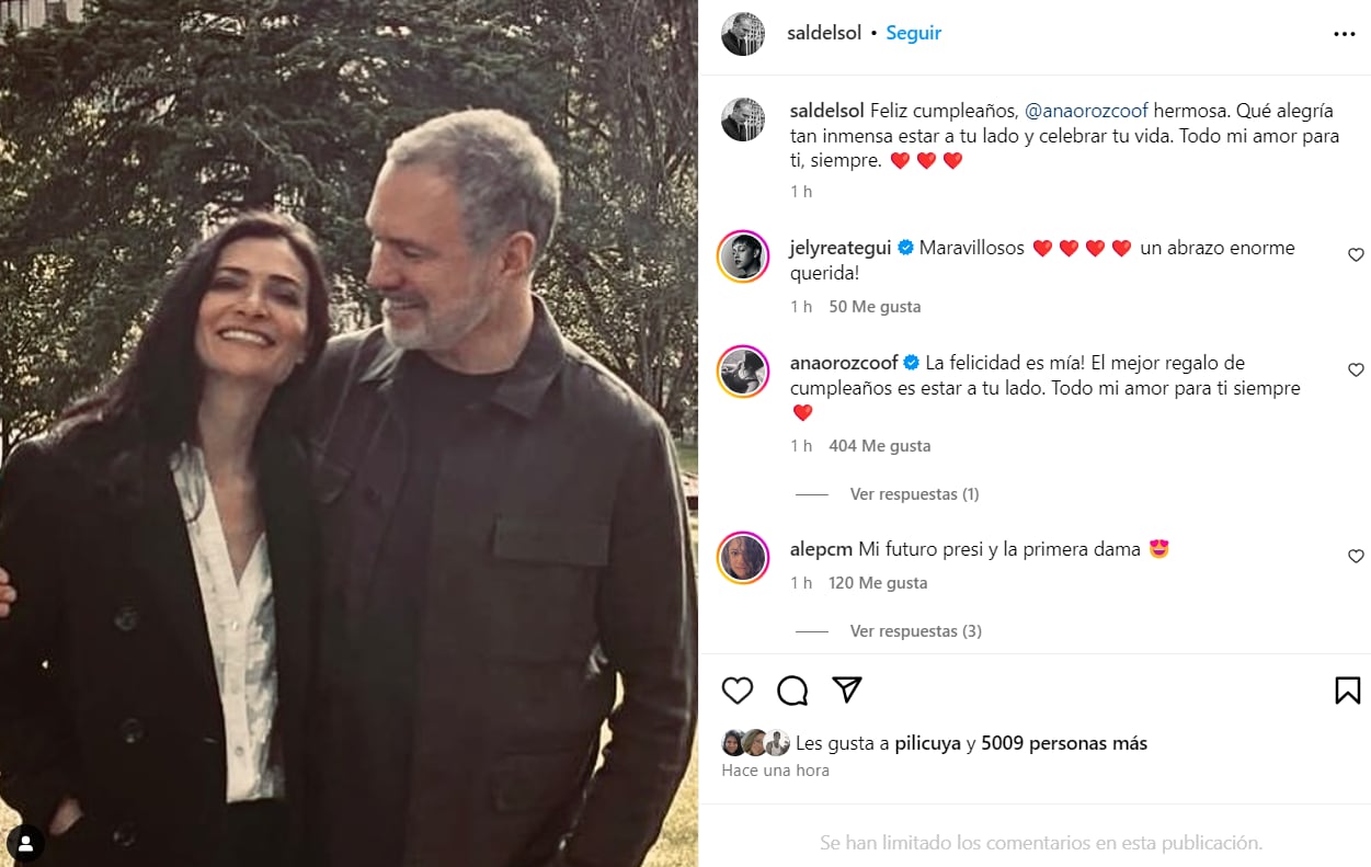 Ana María Orozco, 'Betty La Fea', confirma romance con Salvador del Solar. (Instagram)