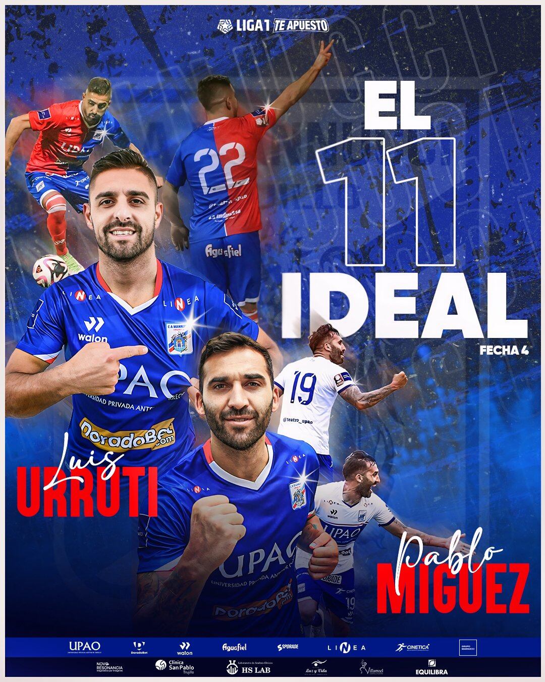 Luis Urruti y Pablo Míguez fueron elegidos en el once ideal de la fecha 4 tras el triunfo de Mannucci sobre ADT.