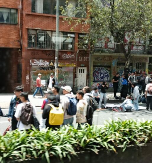 Varios puntos en Bogotá, sobre todo la carrera Séptima, se han visto perjudicados como resultado de la marchas que se adelantan - crédito redes sociales