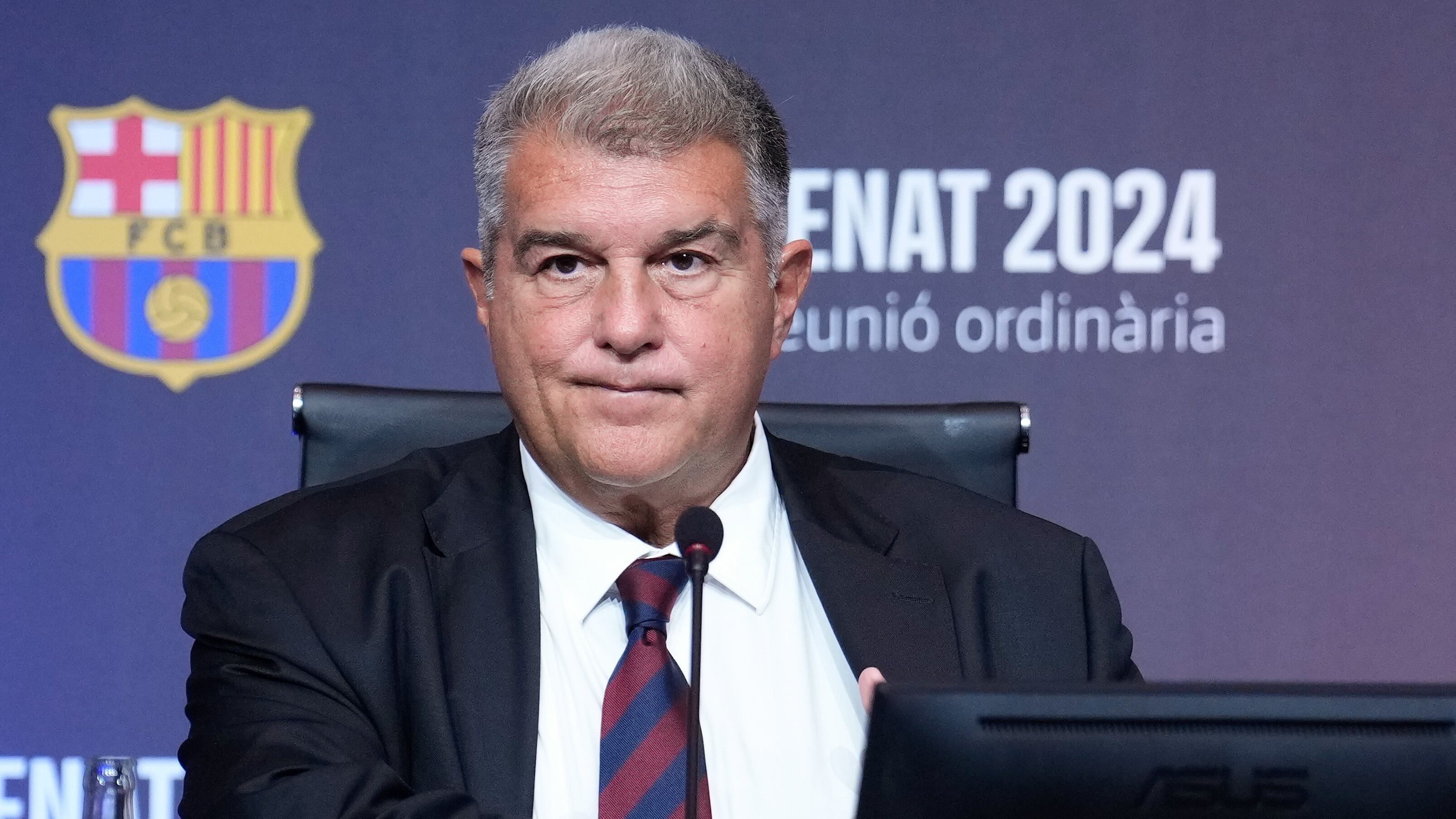 El presidente del FC Barcelona, Joan Laporta. (Enric Fontcuberta/EFE) 