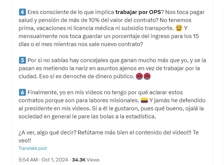 Hanwen Zhang defiende su análisis de la encuesta Datexco de la imagen del presidente Petro - crédito @hanwenzhang1982