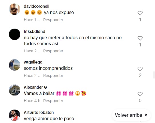 La mayoría de los comentarios registrados son de hombres - crédito TikTok